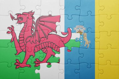 Bulmaca Kanarya Adaları ulusal bayrak ile ve 