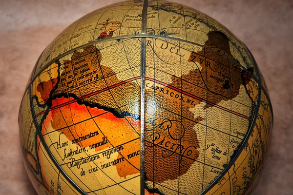 Mappa della Cina sul globo vintage — Foto Stock