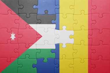 jordan ve Romanya ulusal bayrak ile bulmaca 