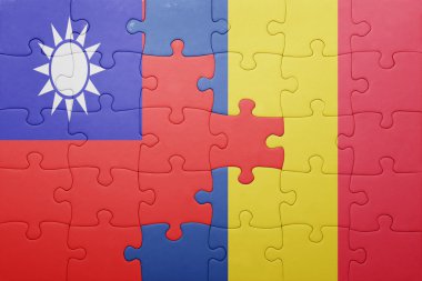 Tayvan ve Romanya ulusal bayrak ile bulmaca 