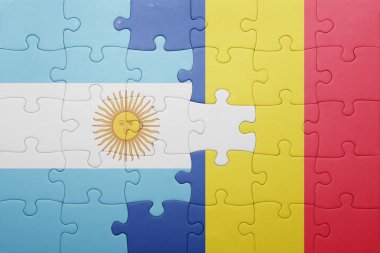 Arjantin ve Romanya ulusal bayrak ile bulmaca 