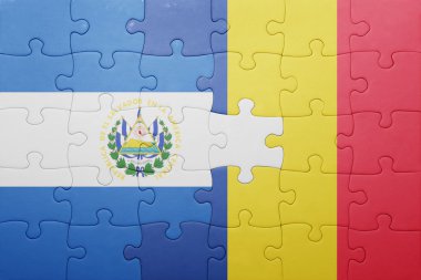 el salvador ve Romanya ulusal bayrak ile bulmaca 