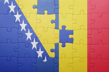 Bosna ve Hersek ve Romanya ulusal bayrak ile bulmaca 