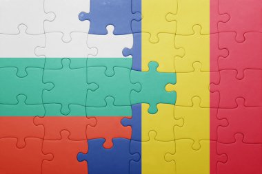 Bulgaristan ve Romanya ulusal bayrak ile bulmaca 