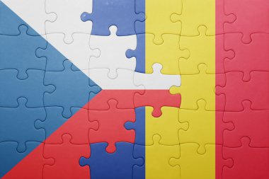 Çek Cumhuriyeti ve Romanya ulusal bayrak ile bulmaca 