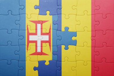 madeira ve Romanya ulusal bayrak ile bulmaca 