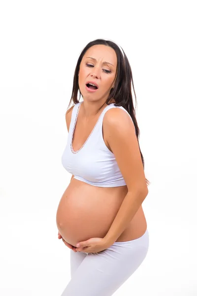 怀孕和腹部疼痛。产前宫缩 — 图库照片
