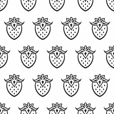Çilekli ve pürüzsüz desen. çilek rengi beyaz ve siyah arkaplan