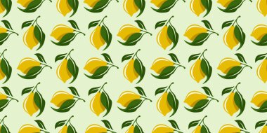 Limonsuz Desen Tasarımı. Limon Meyveleri Arkaplan Vektörü İllüstrasyonu