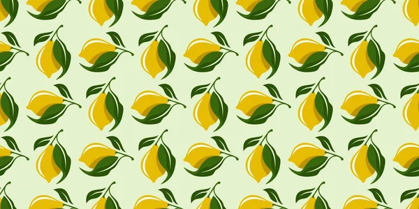 Limonsuz Desen Tasarımı. Limon Meyveleri Arkaplan Vektörü İllüstrasyonu