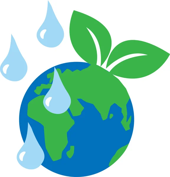Grüner Planet Umwelt Milieu — Stockvektor