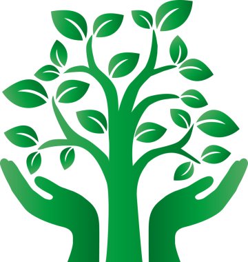Yeşil ağaç environ Eko logo iş