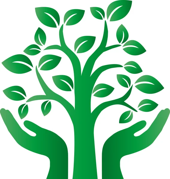 Green tree environ eco logotipo business — Vettoriale Stock