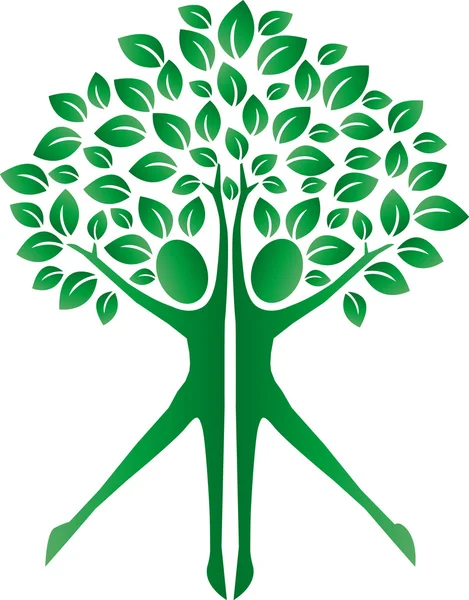 Logotype écologie environnementale arbre du corps humain — Image vectorielle