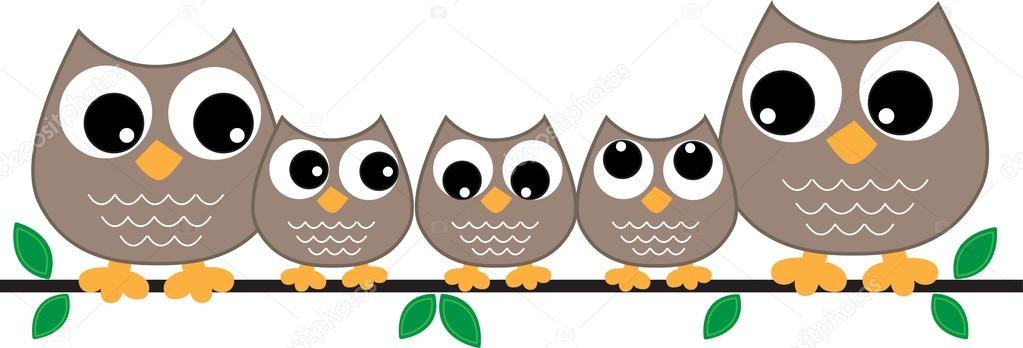 A sweet owl family header or banner