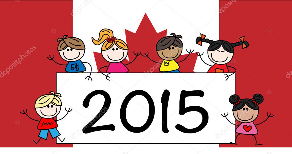 Canadian flag happy new year 2015