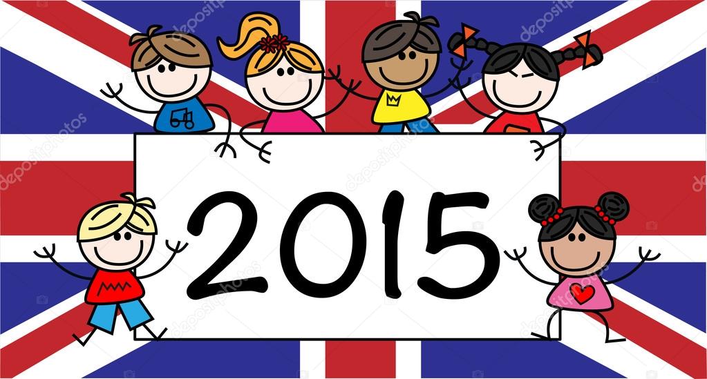 British flag happy new year 2015