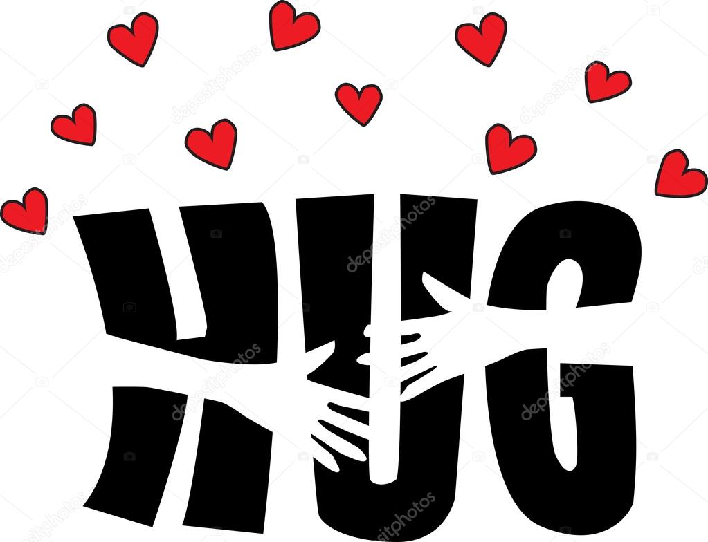 Hug love hearts valentines day or other celebration