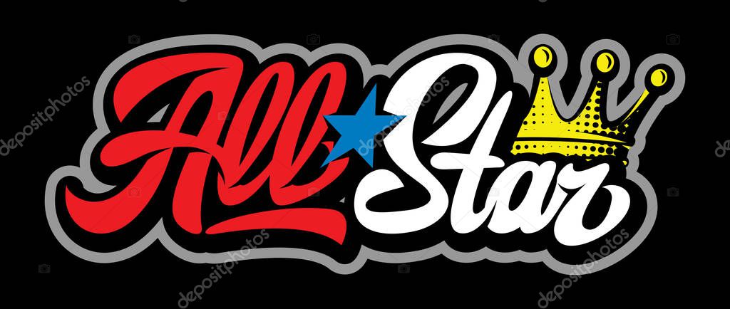 Template with calligraphic inscription and crown. Vector editable illustration. Element for business card design, style, website, print.