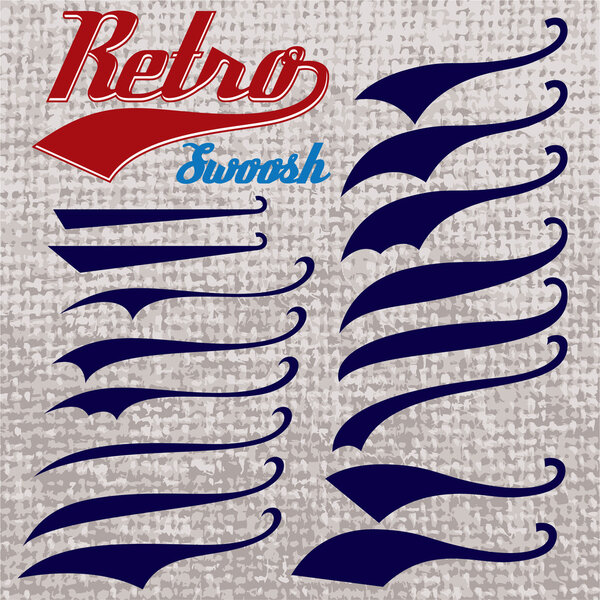 set of calligraphic elements for design inscriptions retro style