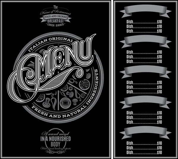 desen siyah arka plan ve hat üzerinde pizza menü
