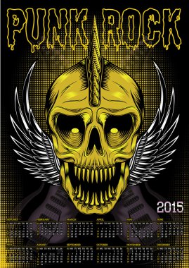 Poster kafatası ve punk rock için takvim