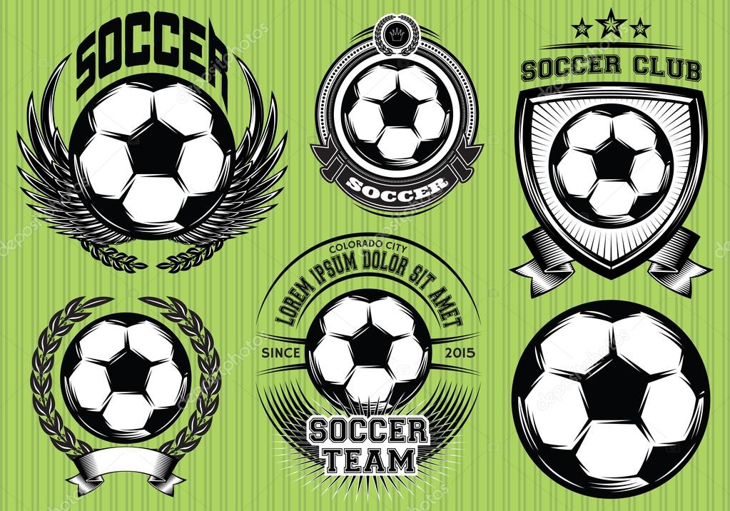 Set of Soccer Football Badge and Logo Design Templates