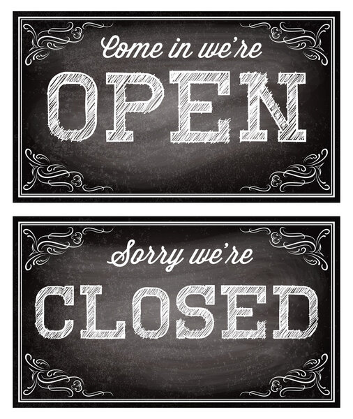 templates for Open and closed signboards retro style