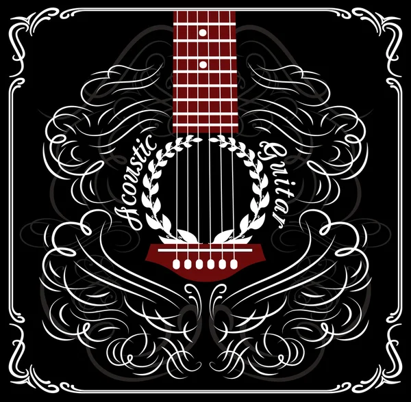 arka plan siyah akustik gitar ile