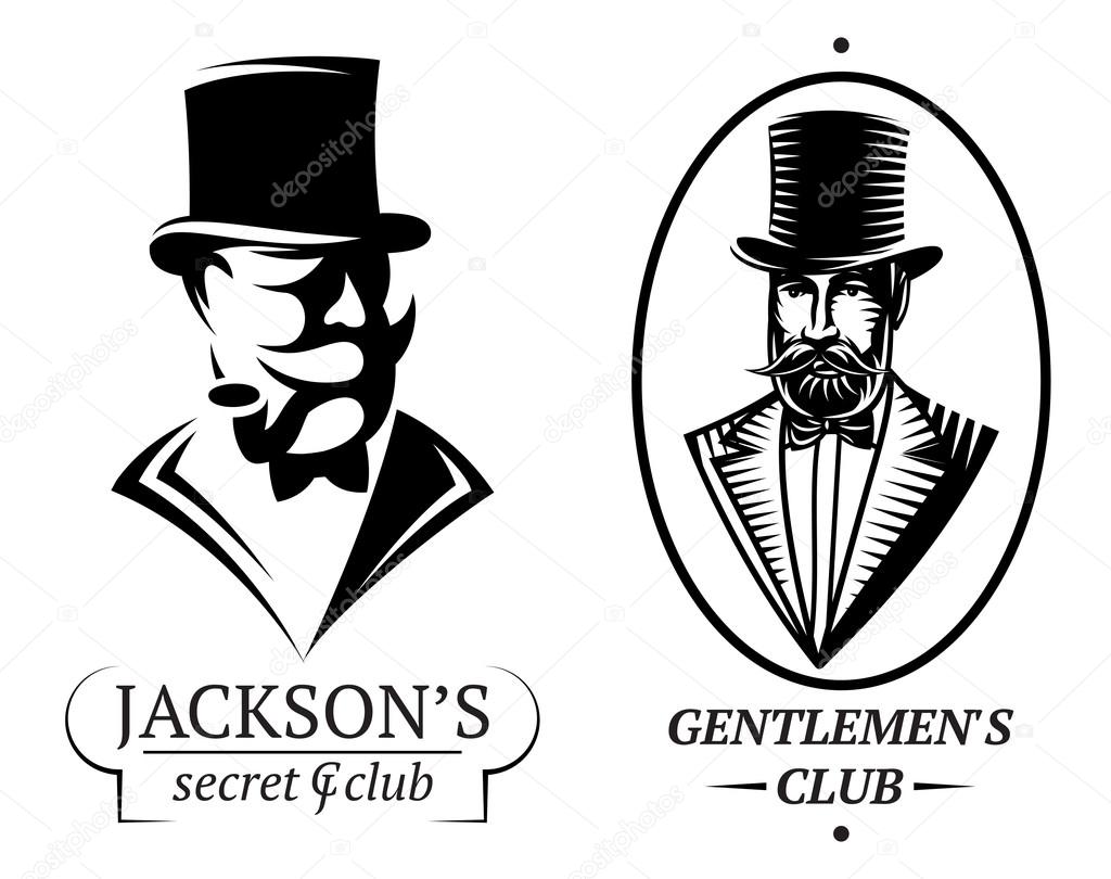 Set of vector logo templates for gentlemen's club