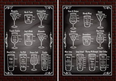 kokteyl yapmak için düzenleri malzemeler ayarla