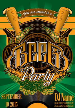 Octoberfest retro poster için şablon