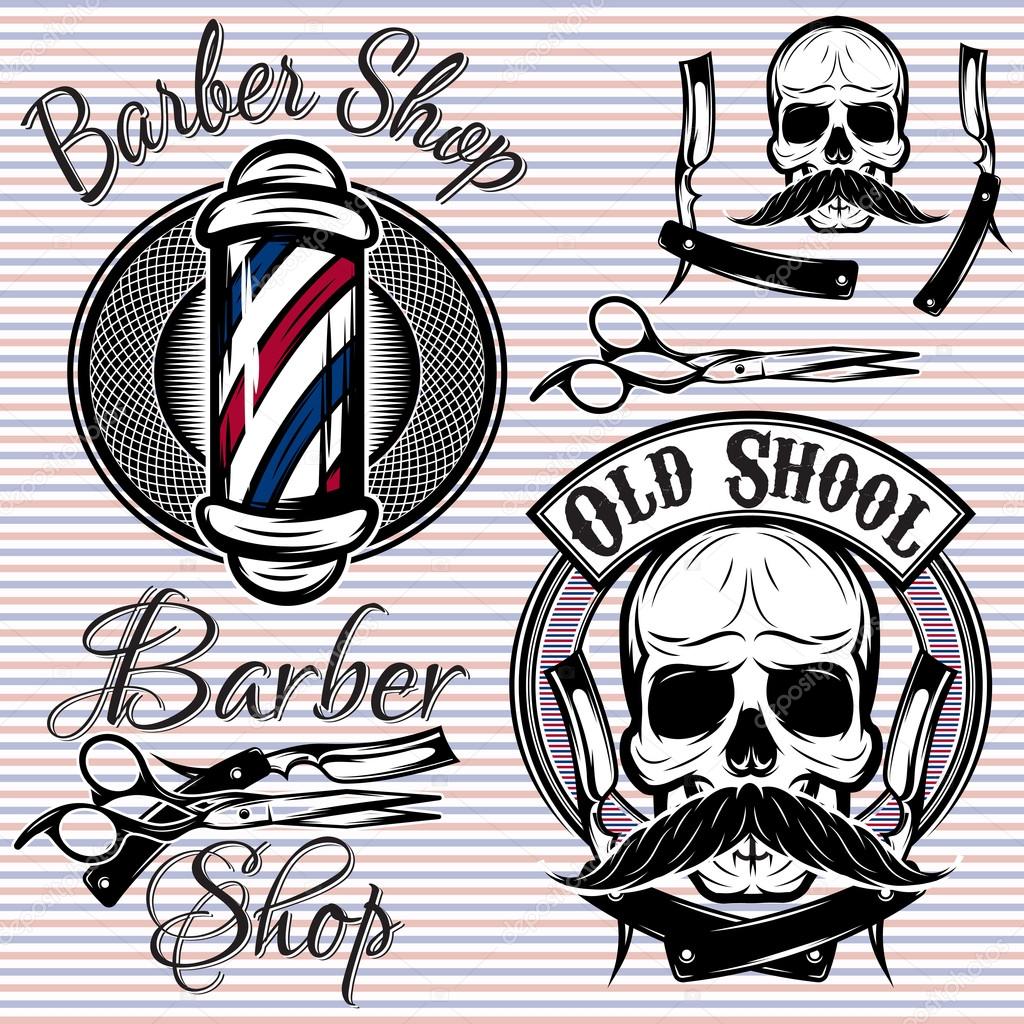 Rotulo de barberia imágenes de stock de arte vectorial | Depositphotos