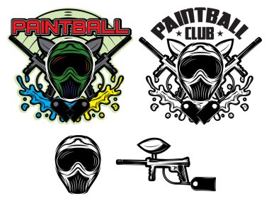maske ve paintball silahı ile desen