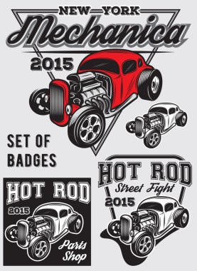 rozetleri ile Hot Rod kümesi