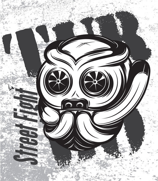 иллюстрация уличного боя титанового бульдога с турбо
