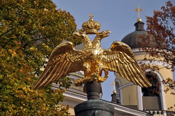 Dwugłowy orzeł rosyjski na lufy. Zdjęcie Stockowe