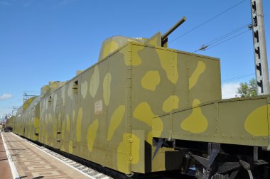 Zırhlı tren. tren istasyonu Tula, Rusya Federasyonu