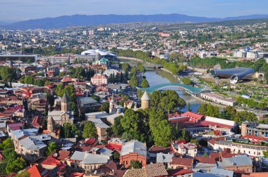 Tiflis, Gürcistan Merkezi Panoraması.