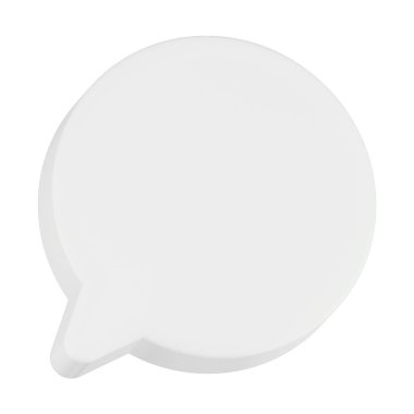 beyaz konuşma baloncuğu boş sohbet 3d simgesi oluşturma