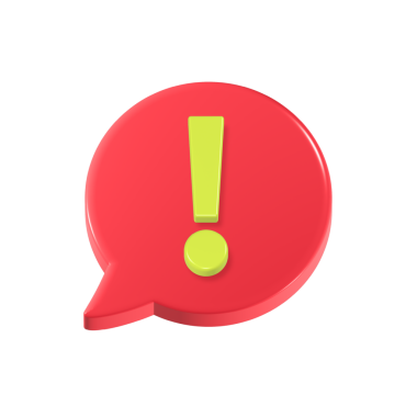 Dikkat uyarı simgesi 3D oluşturma