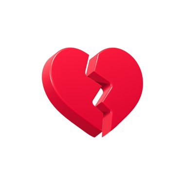 Kırık kalp simgesi 3D oluşturma