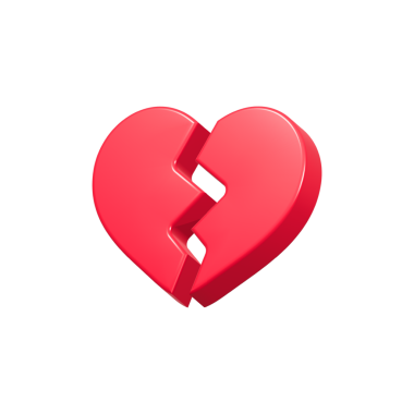 Kırık kalp simgesi 3D oluşturma