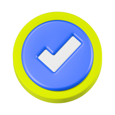 Çekler için onay simgesi 3d oluşturma