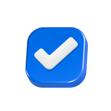 Çekler için onay simgesi 3d oluşturma