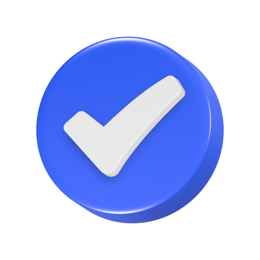 Çekler için onay simgesi 3d oluşturma