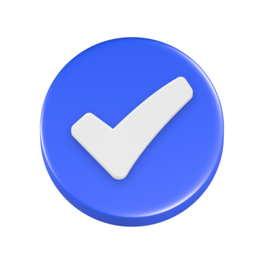 Çekler için onay simgesi 3d oluşturma