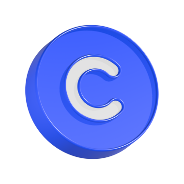 telif hakkı simgesi 3d oluşturma