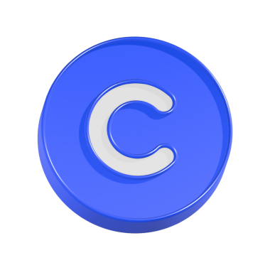 telif hakkı simgesi 3d oluşturma