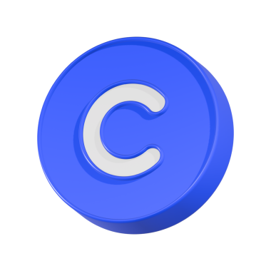 telif hakkı simgesi 3d oluşturma